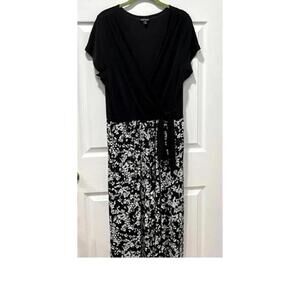 Black and White Floral Jumpsuit